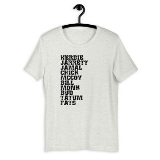 Influential Jazz Pianists List Short-Sleeve Unisex T-Shirt (dark design)