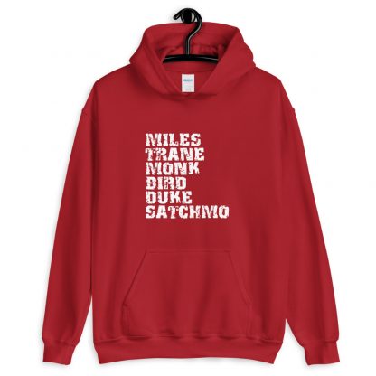 Influential Jazz Icons List Unisex Hoodie (light design) - Image 6