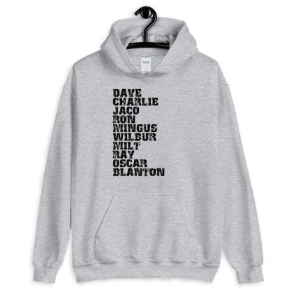 Influential Jazz Bassists List Unisex Hoodie (dark design)