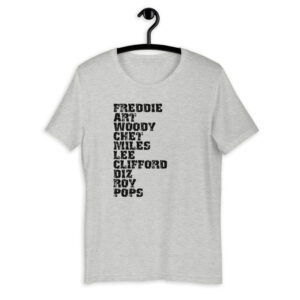 Influential Jazz Trumpet List Short-Sleeve Unisex T-Shirt (dark design)