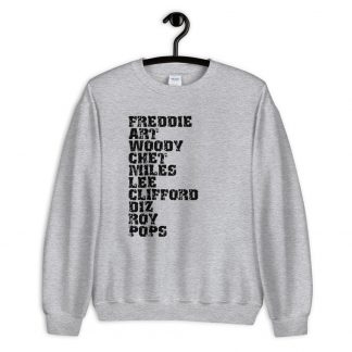Influential Jazz Trumpet List Unisex Sweatshirt (dark design)