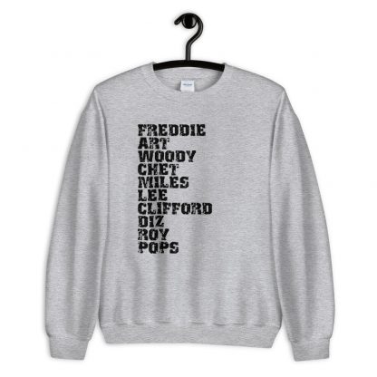 Influential Jazz Trumpet List Unisex Sweatshirt (dark design)