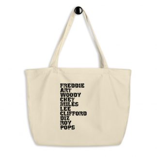Influential Jazz Trumpet List Large Organic Tote Bag (dark design)