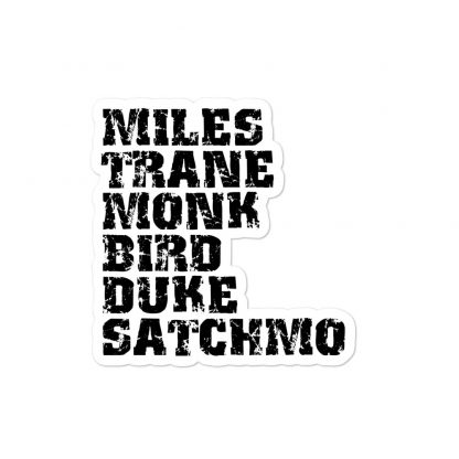 Influential Jazz Icons List Bubble-Free Stickers - Image 3