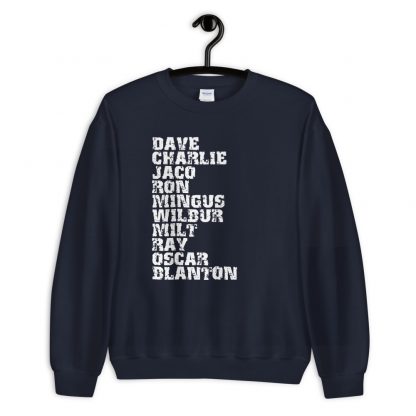 Influential Jazz Bassists List Unisex Sweatshirt (light design) - Image 4