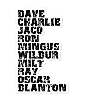 Influential Jazz Bassists List Bubble-Free Stickers