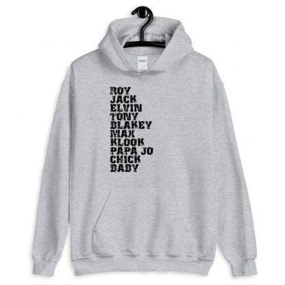 Influential Jazz Drummers List Unisex Hoodie (dark design)