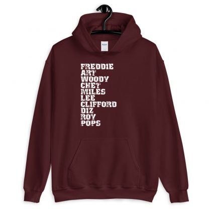 Influential Jazz Trumpet List Unisex Hoodie (light design) - Image 5
