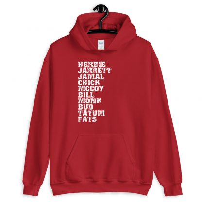 Influential Jazz Pianists List Unisex Hoodie (light design) - Image 6