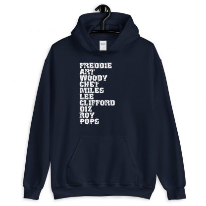 Influential Jazz Trumpet List Unisex Hoodie (light design) - Image 4