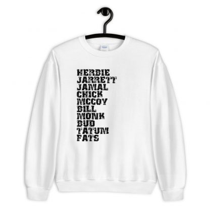Influential Jazz Pianists List Unisex Sweatshirt (dark design) - Image 2
