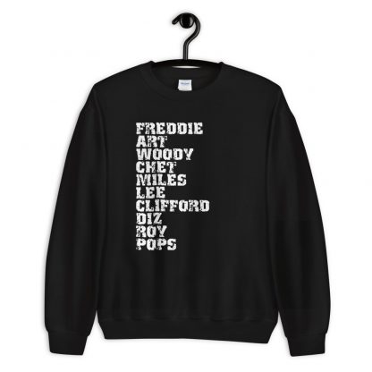 Influential Jazz Trumpet List Unisex Sweatshirt (light design) - Image 2