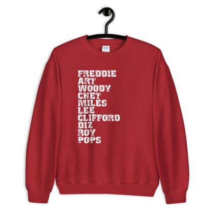 Influential Jazz Trumpet List Unisex Sweatshirt (light design) - Image 7