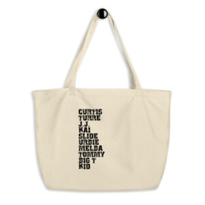 Influential Jazz Trombone List Large Organic Tote Bag (dark design)