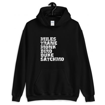 Influential Jazz Icons List Unisex Hoodie (light design) - Image 2