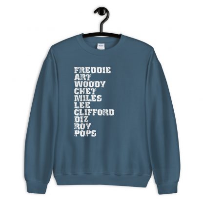 Influential Jazz Trumpet List Unisex Sweatshirt (light design) - Image 5
