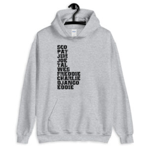 Influential Jazz Guitarists List Unisex Hoodie (dark design)