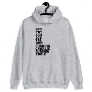 Influential Jazz Guitarists List Unisex Hoodie (dark design)