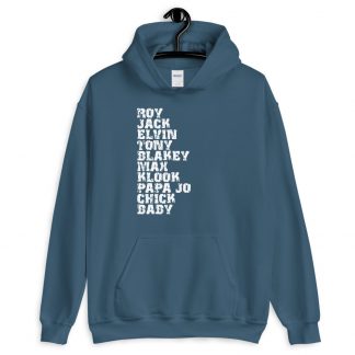 Influential Jazz Drummers List Unisex Hoodie (light design)