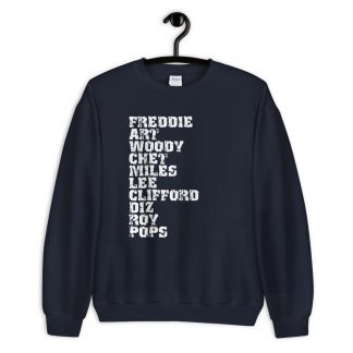Influential Jazz Trumpet List Unisex Sweatshirt (light design)