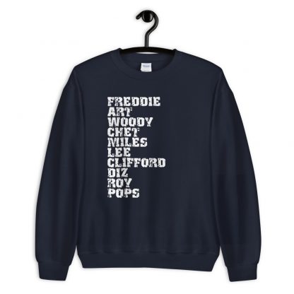Influential Jazz Trumpet List Unisex Sweatshirt (light design)