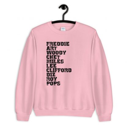 Influential Jazz Trumpet List Unisex Sweatshirt (dark design) - Image 4