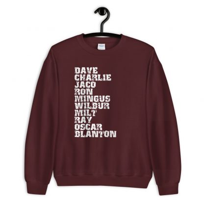 Influential Jazz Bassists List Unisex Sweatshirt (light design) - Image 6