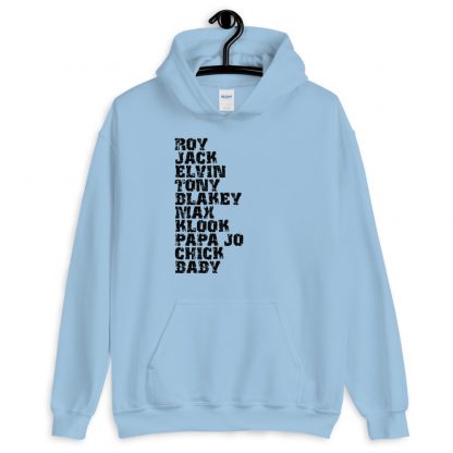 Influential Jazz Drummers List Unisex Hoodie (dark design) - Image 3