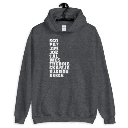 Influential Jazz Guitarists List Unisex Hoodie (light design) - Image 3