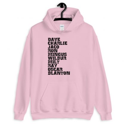 Influential Jazz Bassists List Unisex Hoodie (dark design) - Image 4