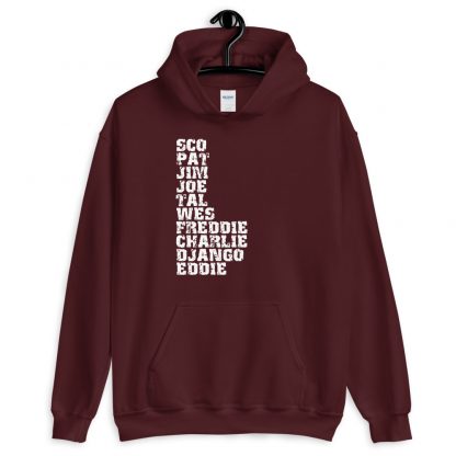 Influential Jazz Guitarists List Unisex Hoodie (light design) - Image 5