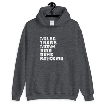 Influential Jazz Icons List Unisex Hoodie (light design) - Image 3