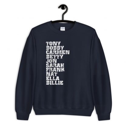 Influential Jazz Vocalists List Unisex Sweatshirt (light design) - Image 3