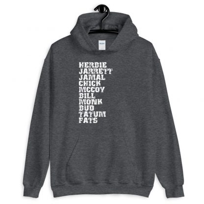 Influential Jazz Pianists List Unisex Hoodie (light design) - Image 3