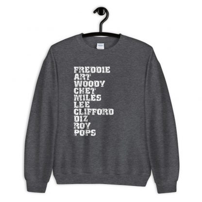 Influential Jazz Trumpet List Unisex Sweatshirt (light design) - Image 3
