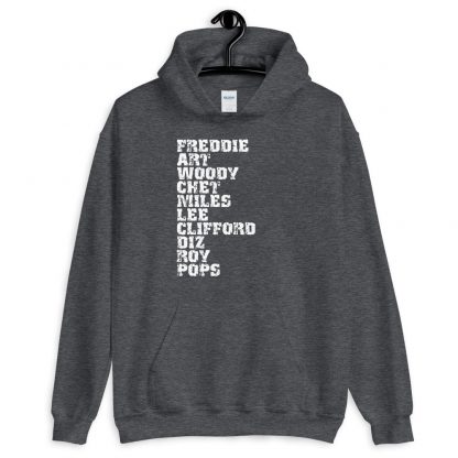 Influential Jazz Trumpet List Unisex Hoodie (light design) - Image 3