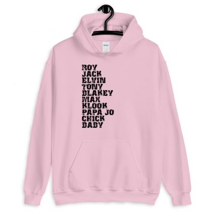 Influential Jazz Drummers List Unisex Hoodie (dark design) - Image 4
