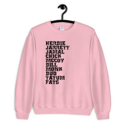 Influential Jazz Pianists List Unisex Sweatshirt (dark design) - Image 4
