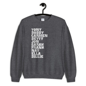 Influential Jazz Vocalists List Unisex Sweatshirt (light design)