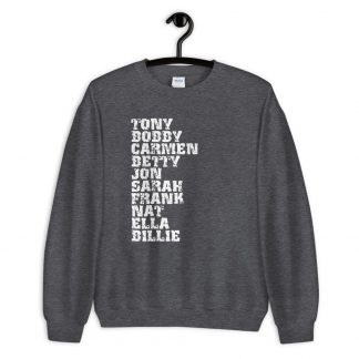 Influential Jazz Vocalists List Unisex Sweatshirt (light design)
