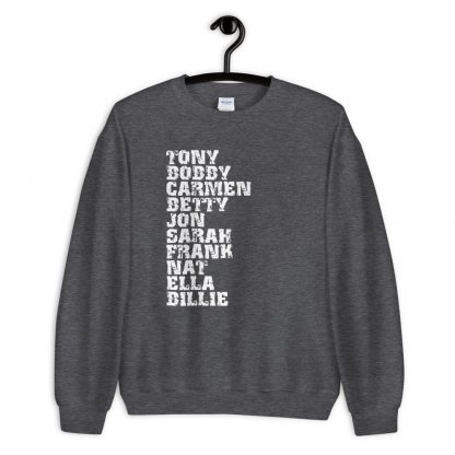 Influential Jazz Vocalists List Unisex Sweatshirt (light design)