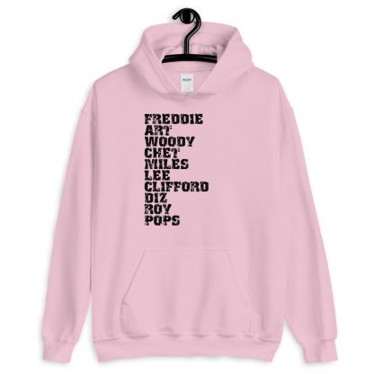 Influential Jazz Trumpet List Unisex Hoodie (dark design) - Image 4