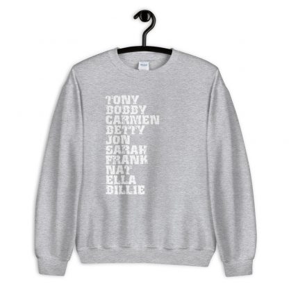 Influential Jazz Vocalists List Unisex Sweatshirt (light design) - Image 4