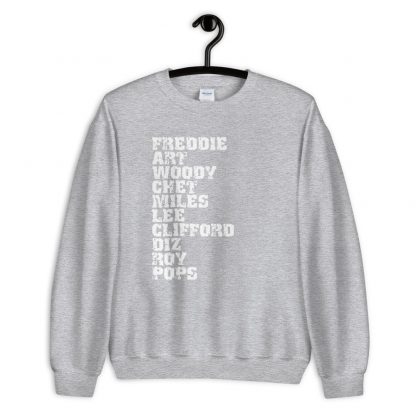Influential Jazz Trumpet List Unisex Sweatshirt (light design) - Image 4