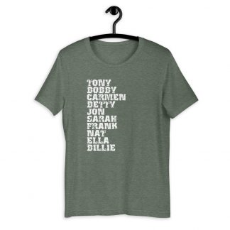 Influential Jazz Vocalists List Short-Sleeve Unisex T-Shirt (light design)