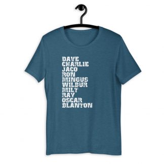 Influential Jazz Bassists List Short-Sleeve Unisex T-Shirt (light design)