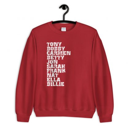 Influential Jazz Vocalists List Unisex Sweatshirt (light design) - Image 7