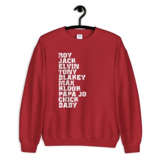 Influential Jazz Drummers List Unisex Sweatshirt (light design)