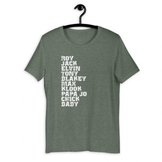 Influential Jazz Drummers List Short-Sleeve Unisex T-Shirt (light design)