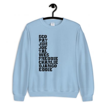 Influential Jazz Guitarists List Unisex Sweatshirt (dark design)